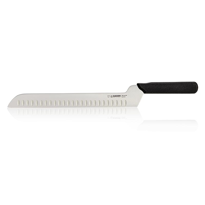 Kaasmes, met kartelrand, 29 cm, zwart handvat, 1 stuk