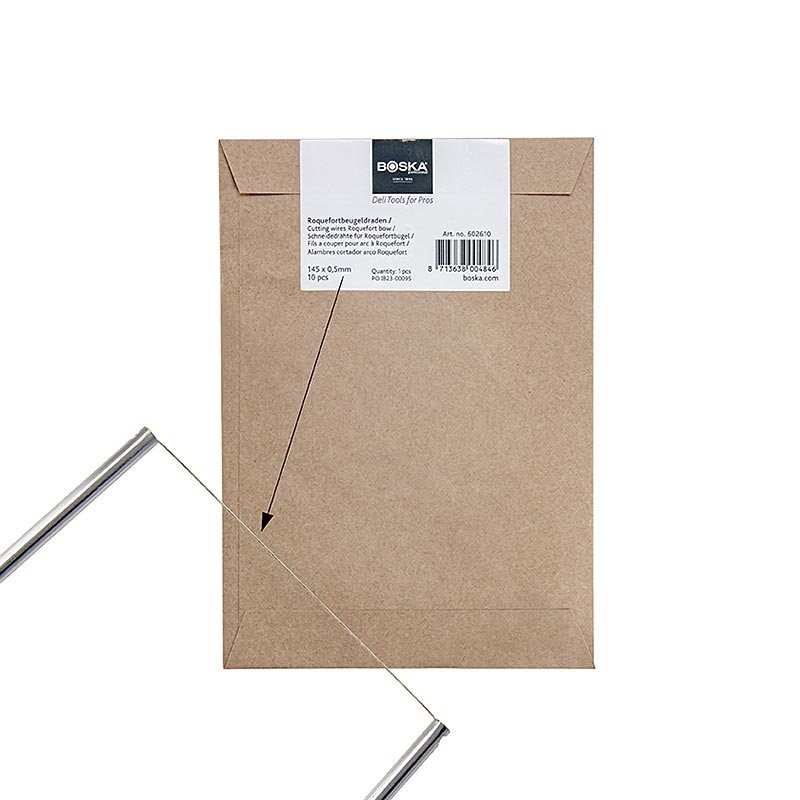 Vervangingsdraden voor Roquefortboog (draadsnijmes/kaasdraad) 14 cm, 10 st