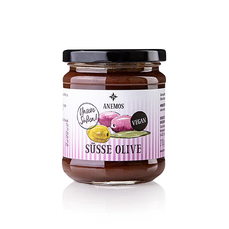 Alt tekst: Beeld van een pot Olijfpasta, Anemos, 210 g, een heerlijke en gezonde optie voor een smakelijke maaltijd