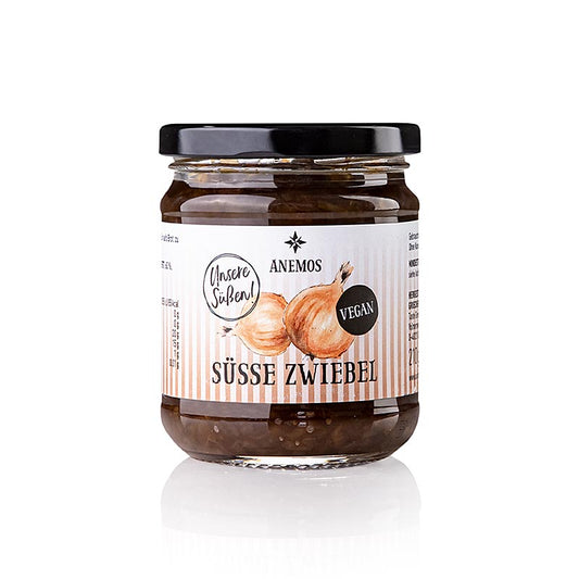 Zoete uienspread van Anemos, een heerlijke smeerbare spread in een pot van 210 g