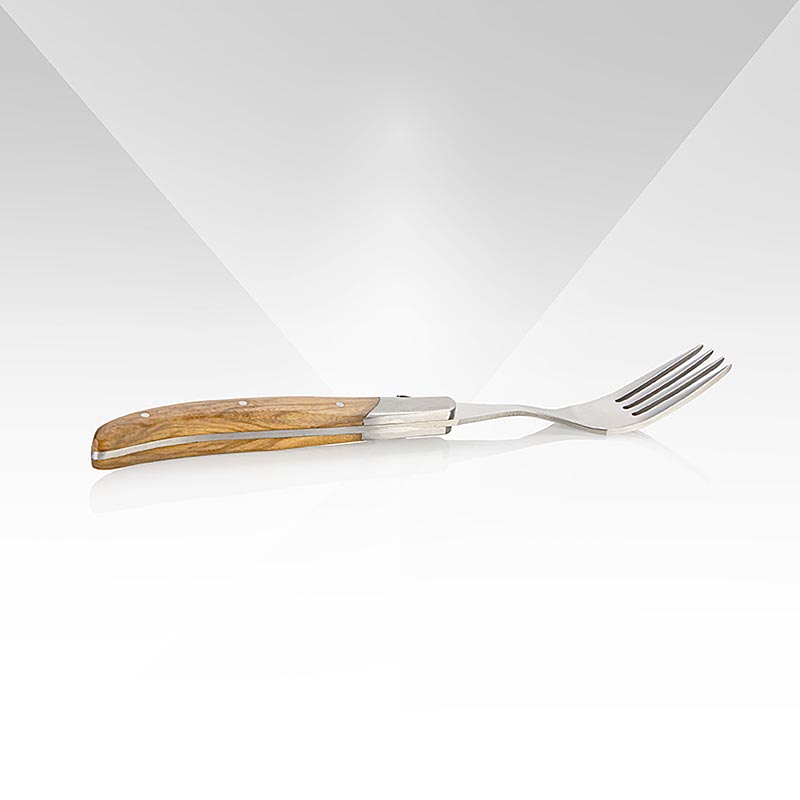 Vorkenset van 6, olijfhouten handvat, houten kistje, Laguiole, 1 stuk