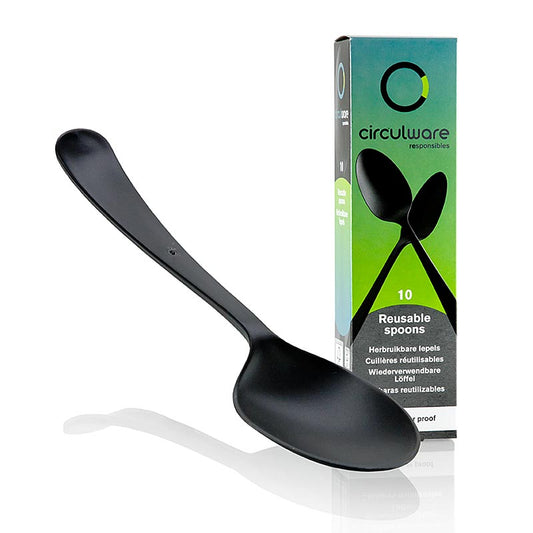 Haval Circulware herbruikbare lepel, 19 cm, zwart, extra stevig, PP-MF, 10 st