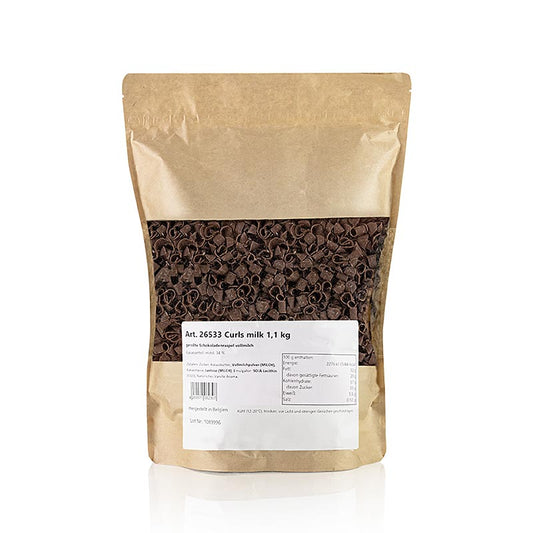 Chocoladegarnituurkrullen Bloem Volmelk (Curls milk), 1,1 kg
