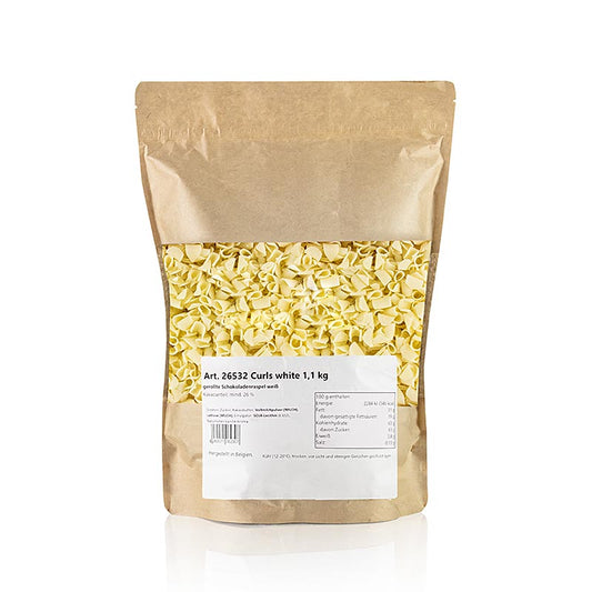 Chocoladegarnituurkrullen Blüte wit (Curls white), 1,1 kg