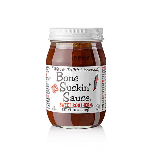 Bone Suckin BBQ Sauce Sweet Southern HOT THICKER Style, 420 ml, Ford´s Food, 420 ml