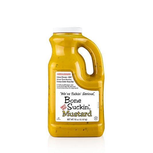Bone Suckin´ Mustard BBQ-mosterd, Sweet & Hot, Ford´s Food, 1,8 l