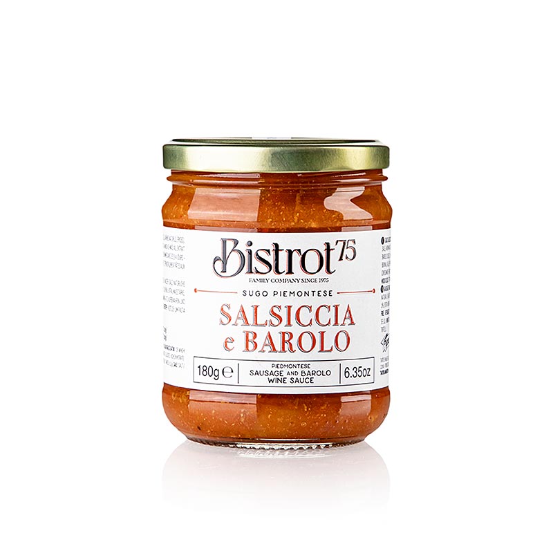 Tartuflanghe  - Bistro 75 - Sugo Salsiccia e Barolo - Saus met worst en wijn, 180 g