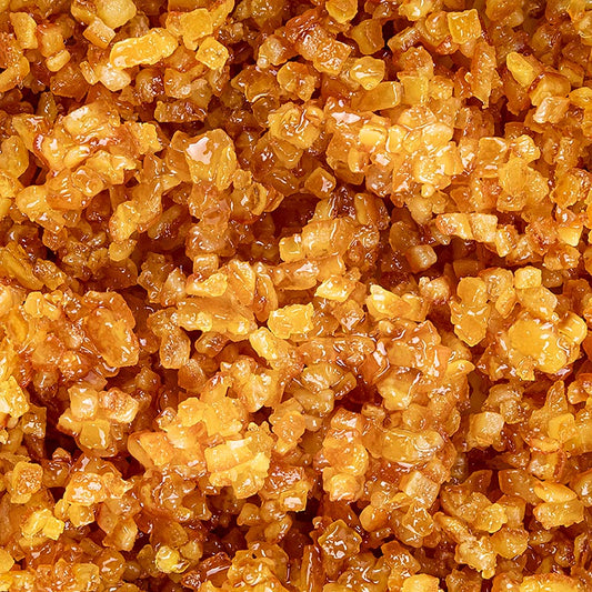 Orangeat, gekonfijte sinaasappelblokjes, fijngehakt, 3 x 3 mm, 1 kg