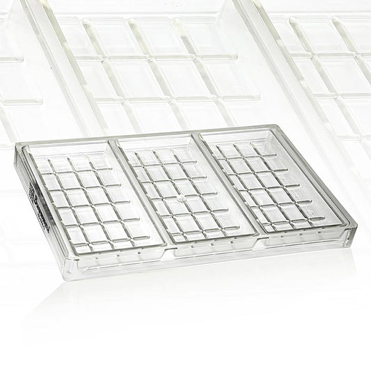 Chocoladevorm "Tafel", 161x78x15 mm, 3-delig, voor ca. 200 g, Brunner, 1 stuk