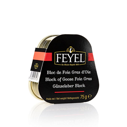 Ganzenleverblok, foie gras, Feyel, 75 g