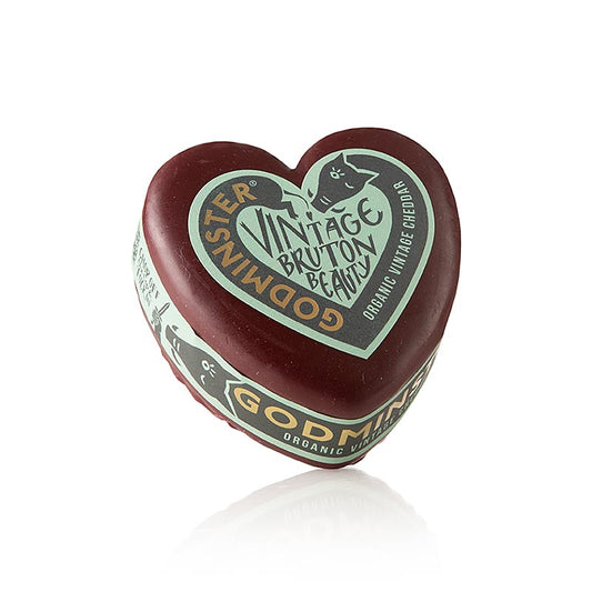 Cheddar Vintage "Mini Hart", harde kaas in was, Godminster, BIO, 200 g