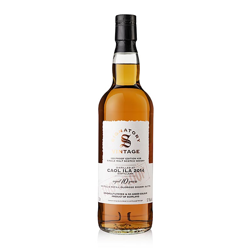 Single Malt Whisky Caol Ila Signatory 100 Proof, 10 jaar, 57,1% vol., Islay, 700 ml