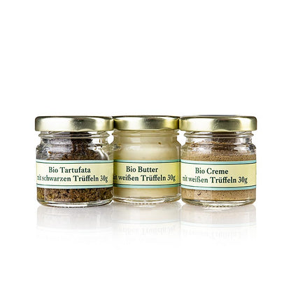 Ppura truffelcollectie (salsa tartufata/crème/boter), Tartufi di Fassia, BIO, 90 g, 3 x 30 g