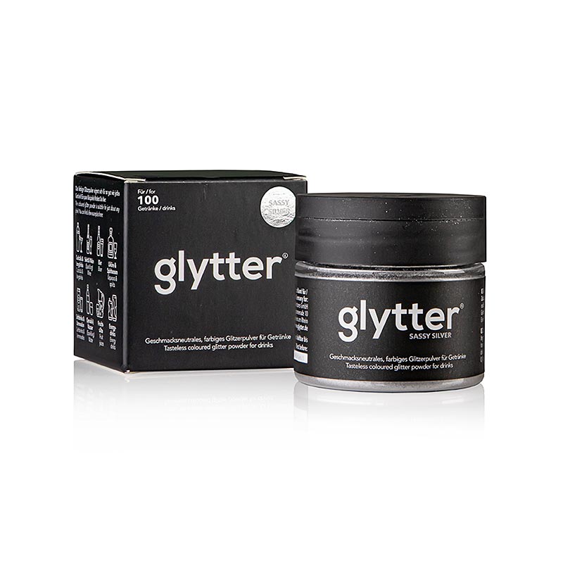 glytter "Sassy Silver", glitterpoeder voor levensmiddelen, (zilver), 10 g