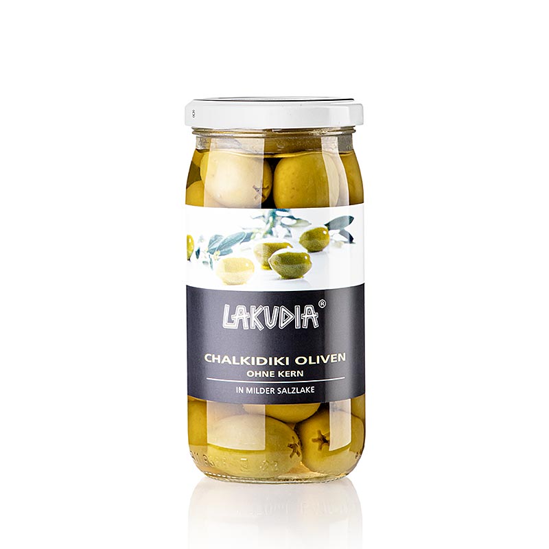 Groene olijven "Chalkidiki", zonder pit, Lakudia, 355 g