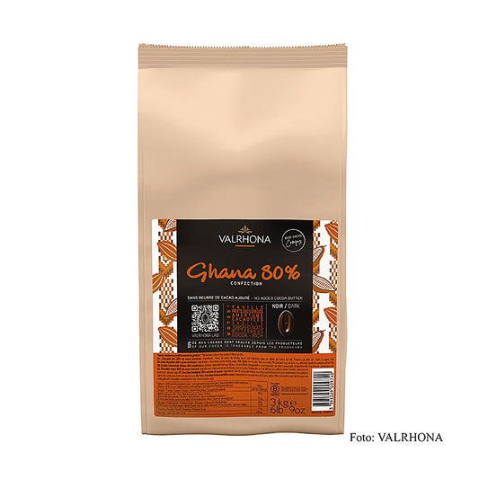 Valrhona Compoz chocolade - cacaobasis Ghana 80%, callets, 3 kg