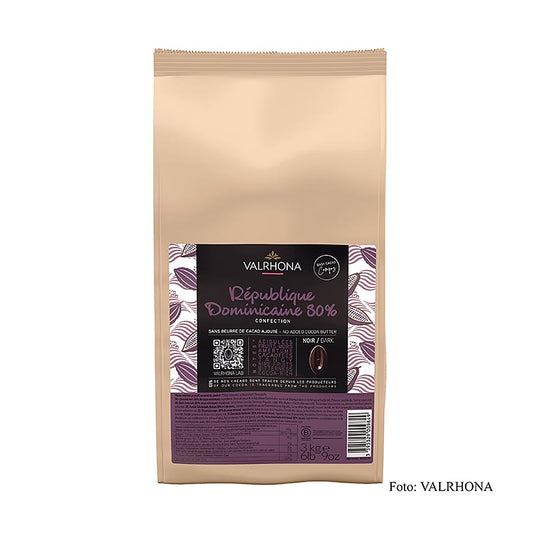 Valrhona Compoz chocolade - cacaobasis Dominicaanse Republiek, 80%, callets, 3 kg