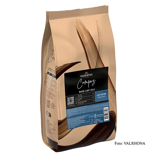 Valrhona Compoz-chocolade – melkchocoladebasis, callets, 3 kg