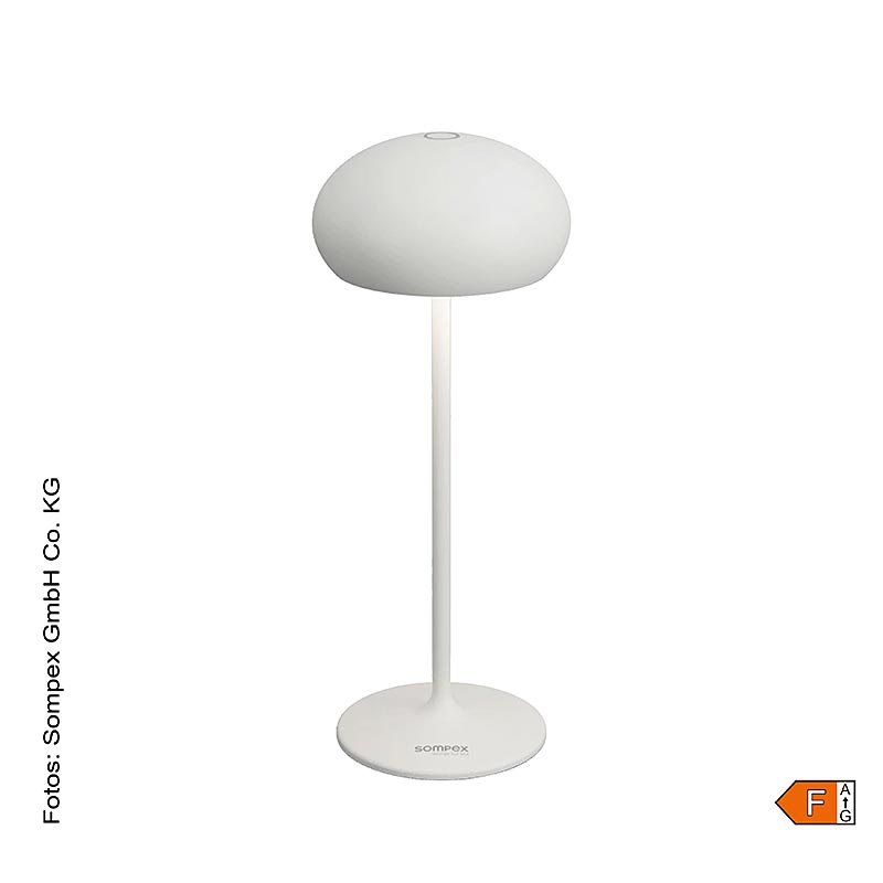 Tafellamp "PEBBLE", met accu, 23x9,2 cm, aluminium, incl. oplaadstation, wit (78680), 1 stuk