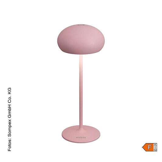 Tafellamp "PEBBLE", met accu, 23x9,2 cm, aluminium, incl. oplaadstation, roze (78684), 1 stuk