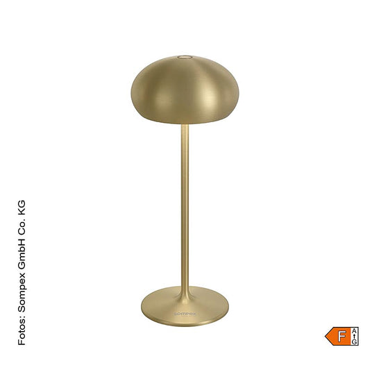 Tafellamp "PEBBLE", met accu, 23x9,2 cm, aluminium, incl. oplaadstation, goud (78686), 1 stuk