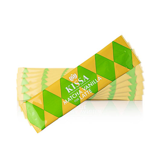 KISSA - Matcha Vanilla for Latte, groene thee mix sticks, biologisch, 72 g, 6 x 12 g