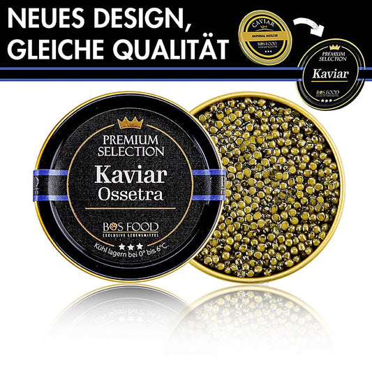 BOS FOOD Premium Selection - Ossetra (gueldenstaedtii), aquacultuur, zonder conserveermiddelen, China, 50 g