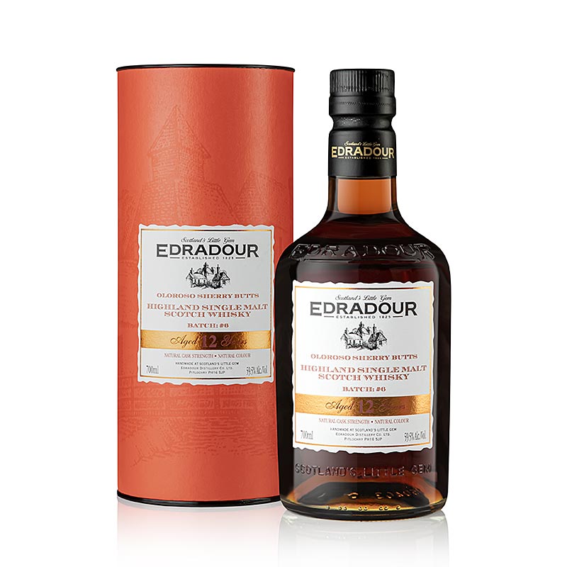 Single Malt Whisky Edradour 12 jaar Oloroso Butts, 59,5 % vol., Highland, 700 ml