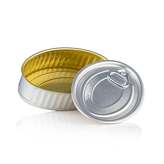 Ovaal blikje incl. deksel (aluminium blikje), leeg, 120 ml, 100 % Chef, 10 stuks