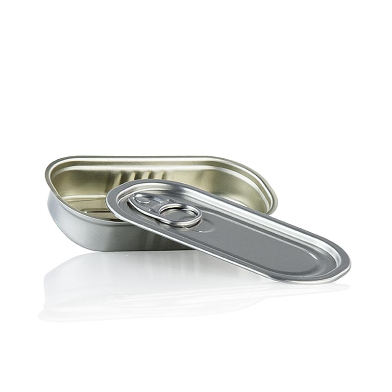 Rechthoekig blikje incl. deksel (aluminium), leeg, 60 ml, 100 % Chef, 10 stuks