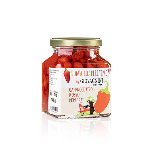 Peperoni druppels "Pepper Rosso", rood, Giovagnini Cappuccetto, 290 g