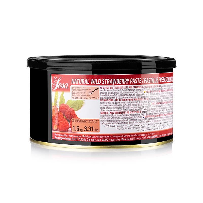 SOSA natuurlijke wilde aardbeienpasta, 1,5 kg