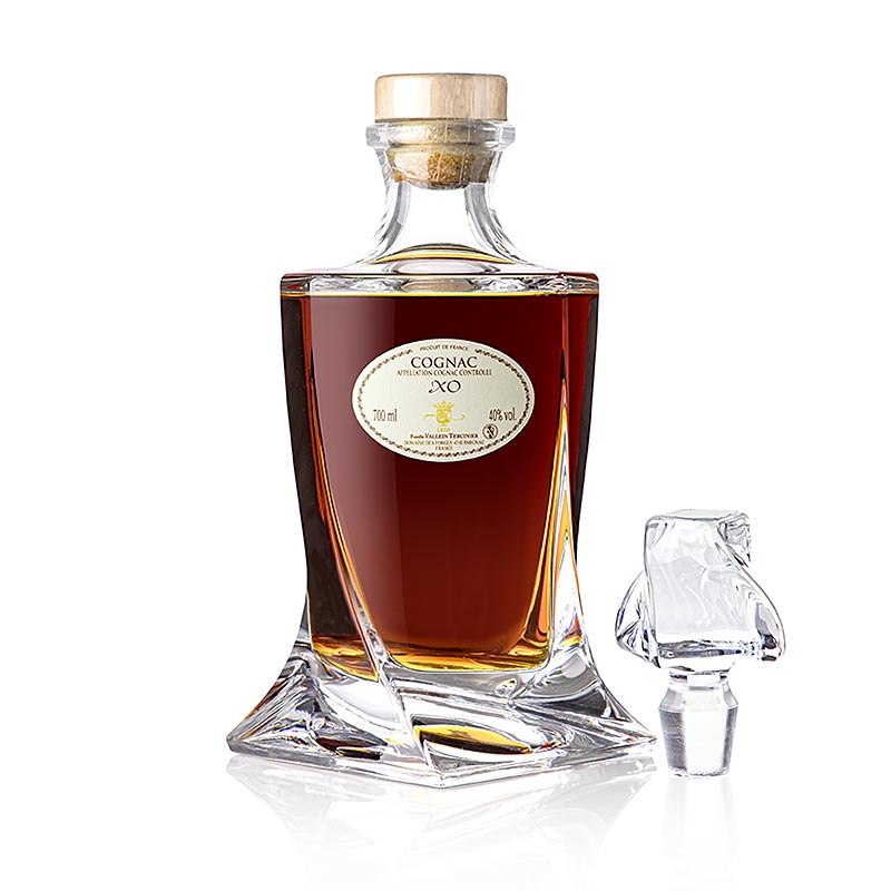 Cognac - Vallein Tercinier XO Fine Champagne in kristallen karaf 40% vol., 700 ml