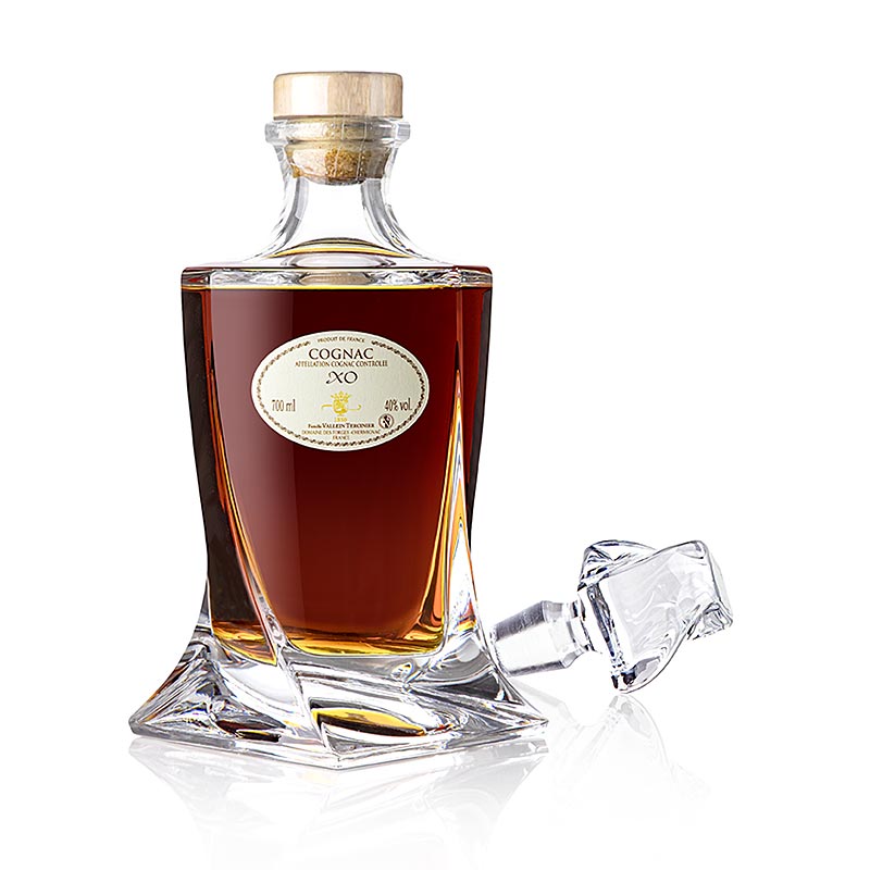 Cognac - Vallein Tercinier XO Fine Champagne in kristallen karaf 40% vol., 700 ml