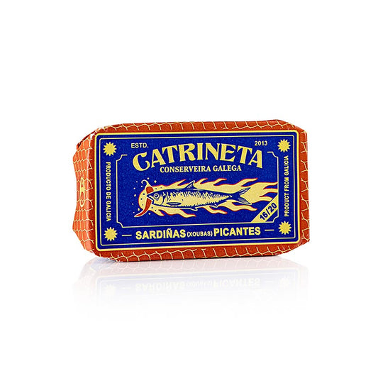 Sardines (sardinas picantes), heel, in olijfolie en chili, Catrineta, 115 g