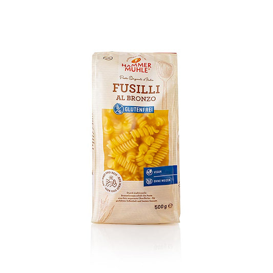 Pasta, fusilli van maïs en rijst, glutenvrij, Hammermühle, 500 g