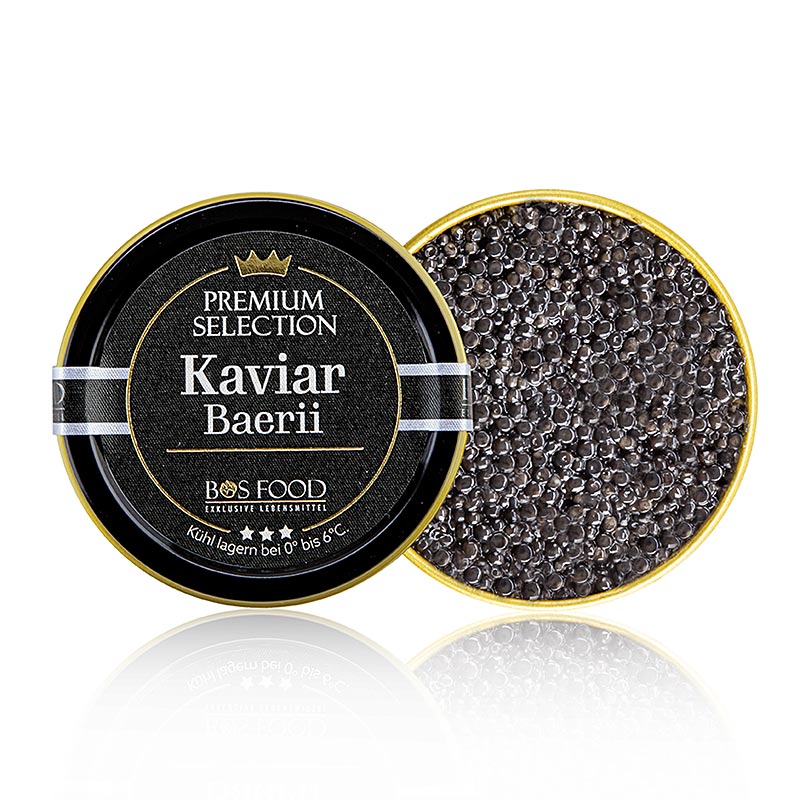 BOS FOOD Premium Selection - Baerii-kaviaar (baerii), aquacultuur, zonder conserveermiddelen, China, 50 g
