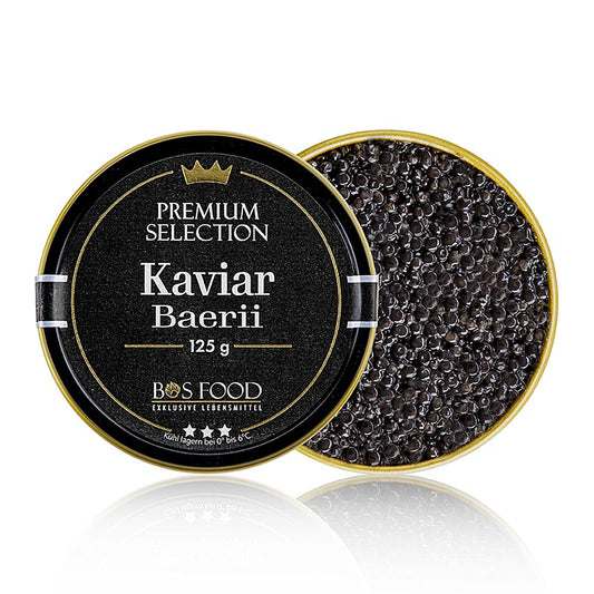 BOS FOOD Premium Selection - Baerii-kaviaar (baerii), aquacultuur, zonder conserveermiddelen, China, 125 g