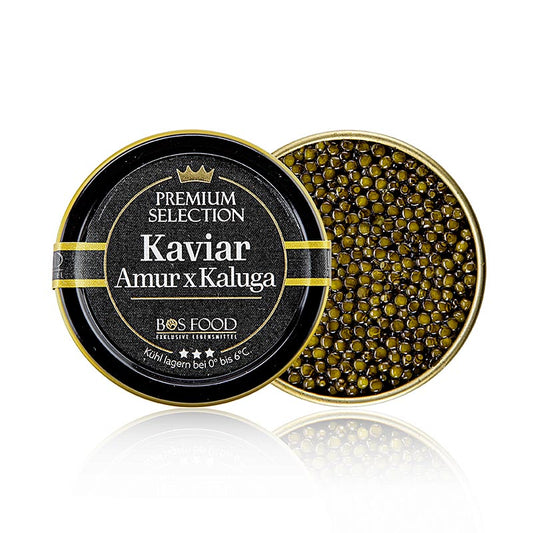 BOS FOOD Premium Selection - kruising Amur x Kaluga, aquacultuur, zonder conserveermiddelen, China, 30 g