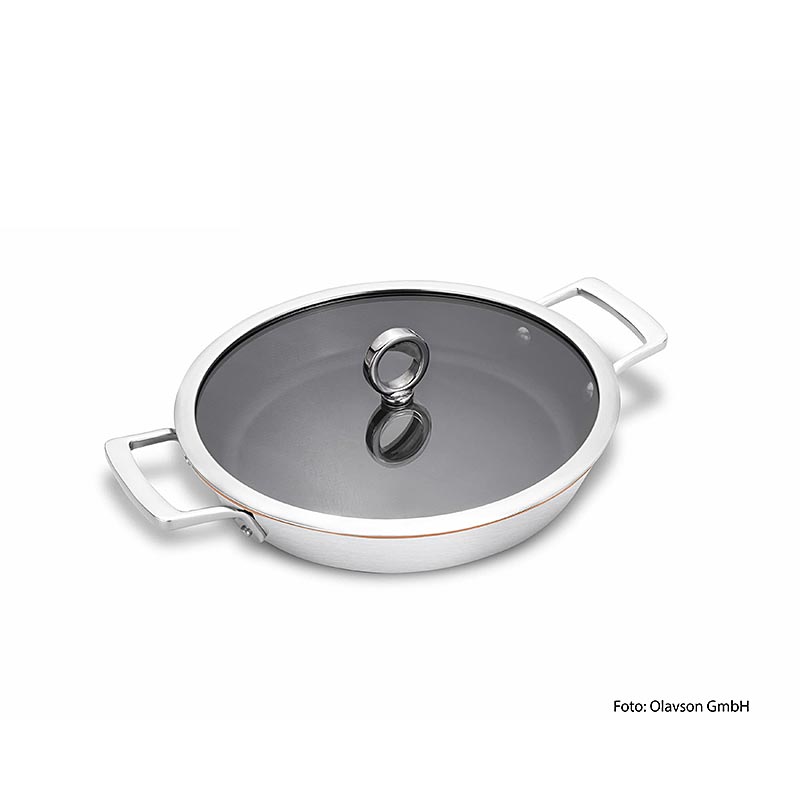 Olavson koperen kern pan met deksel, gecoat, 26 cm, geschikt voor alle soorten fornuizen, 1 stuk