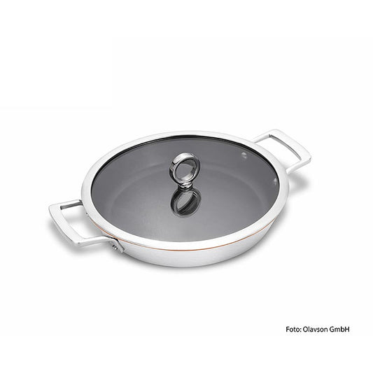 Olavson koperen kern pan met deksel, gecoat, 26 cm, geschikt voor alle soorten fornuizen, 1 stuk