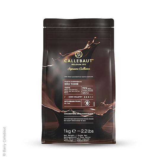Signature Collection Donkere chocolade São Tomé, 70 %, callets, Callebaut (CHD-Q1RUSTO), 1 kg