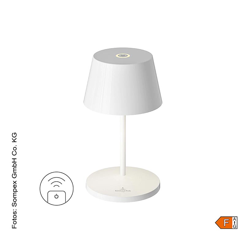 Tafellamp "SEOUL RC", met accu, keramiek, wit, 1 stuk