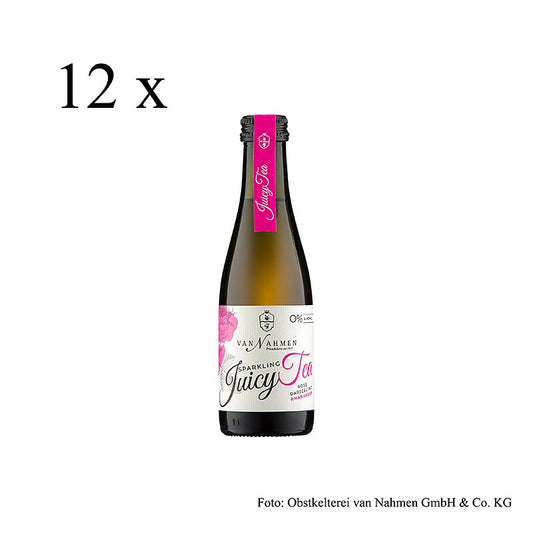 van Nahmen - Sparkling Juicy Tea - Roos - Darjeeling-thee - Rabarber, BIO, 2,4 l, 12 x 200 ml
