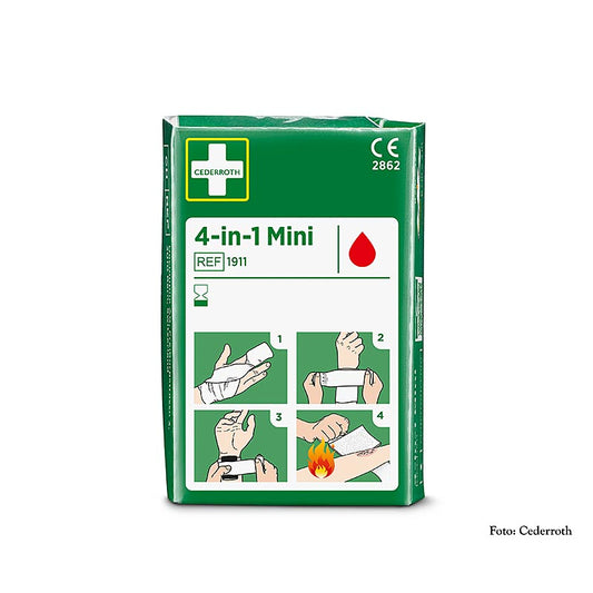 Cederroth - Wondverband 4-in-1 MINI, kompres & drukverband, (1911) (Bloodstopper), 1 stuk
