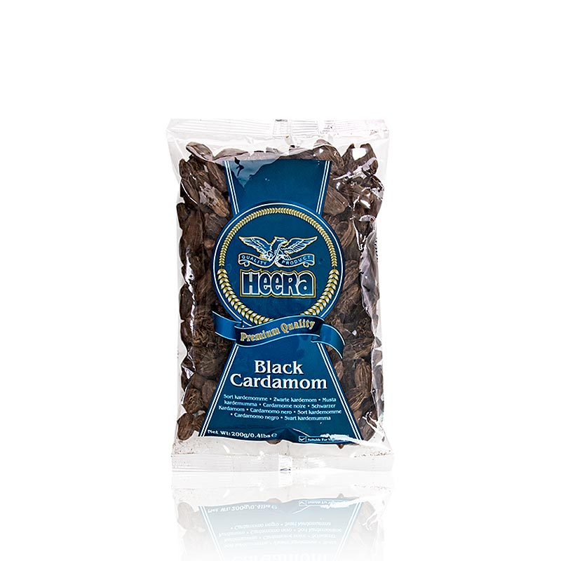 Kardemom, heel, zwart, Heera, 200 g