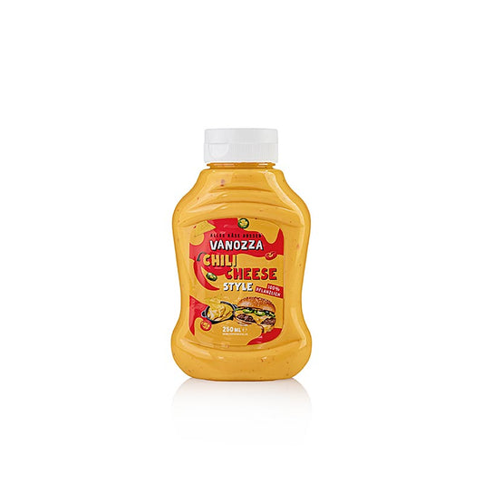 Vanozza Chili Cheese Style, veganistische saus met chili- en kaassmaak, 250 ml