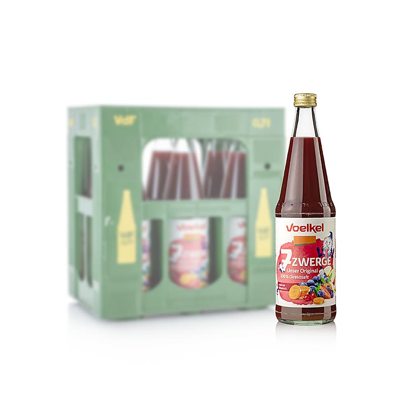 Voelkel 7 Zwerge Ons originele multifruit-sap, BIO Vegan OG, 4,2 l, 6 x 700 ml