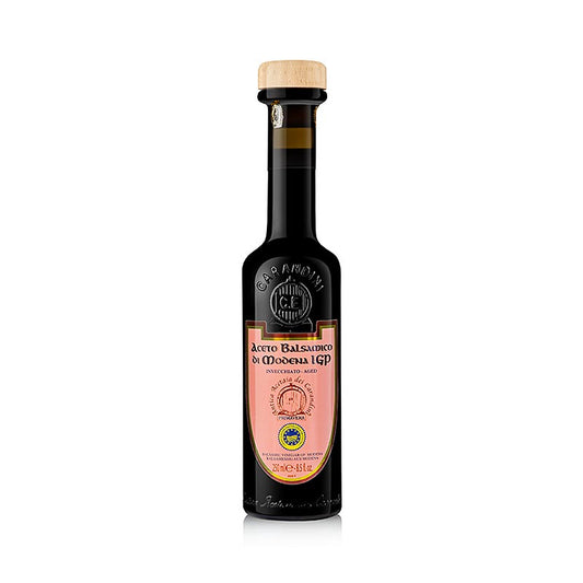 Carandini Aceto Balsamico di Modena IGP/PGI, Primavera, 5 ans, 250 ml, un vinaigre balsamique délicieux et raffiné au goût et à l'arôme riches, idéal pour enrichir les salades, les plats de viande et les desserts.