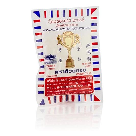 Agar-agar en poudre, 25 g - gélifiant 100% naturel pour les desserts et les plats végétariens